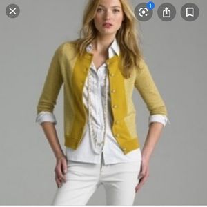 J Crew Colorblock Cashmere-blend Cardigan Sz S